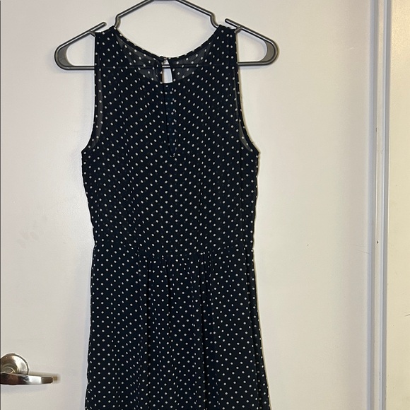 Zara Navy Blue & White Polka Dot Sleeveless Dress | Size Small - Picture 7 of 9